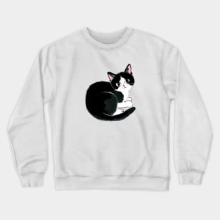 Cute Tuxedo Cat With Shrimp-like shape Crewneck Sweatshirt